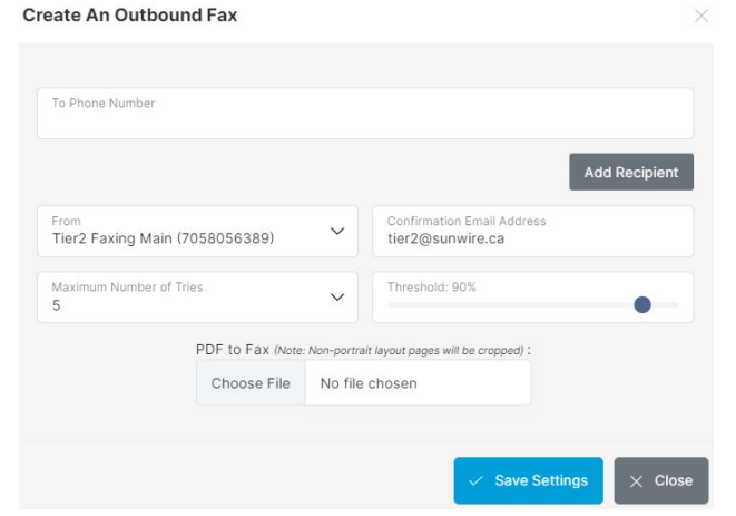 Create An Outbound Fax
