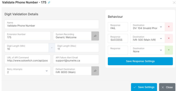 Digit Validation Details