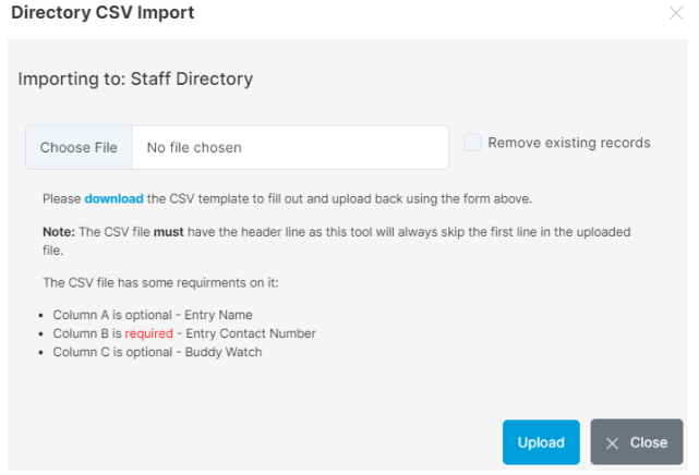 Directory CSV Import