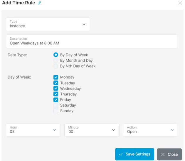 Instance Time Rule