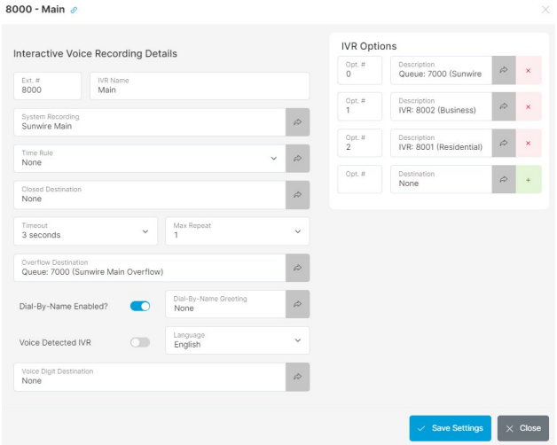 Interactive Voice Recording Details