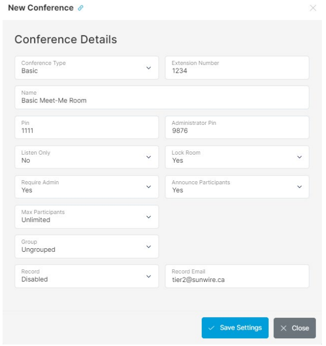New Conference Details