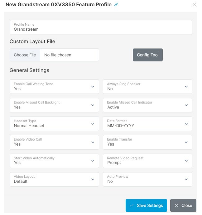 New Grandstream Feature Profile
