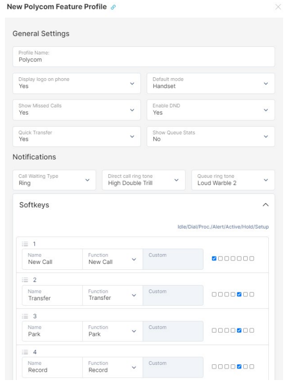 New Polycom Feature Profile