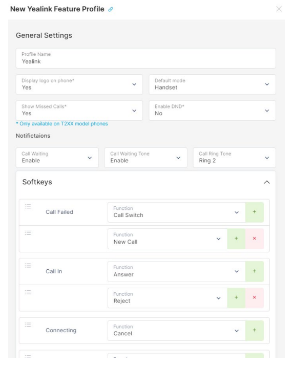 New Yealink Feature Profile