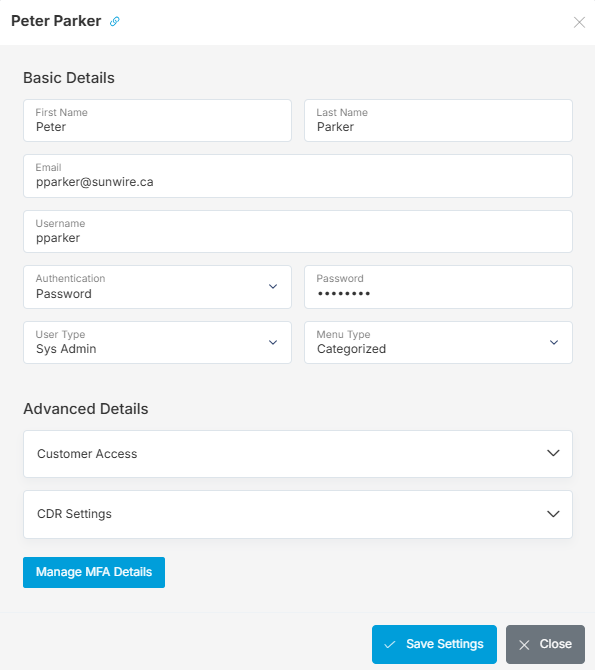 Portal Users Details