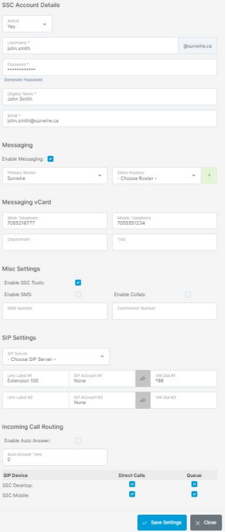 SSC Account Details
