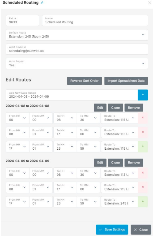 Scheduled Routing