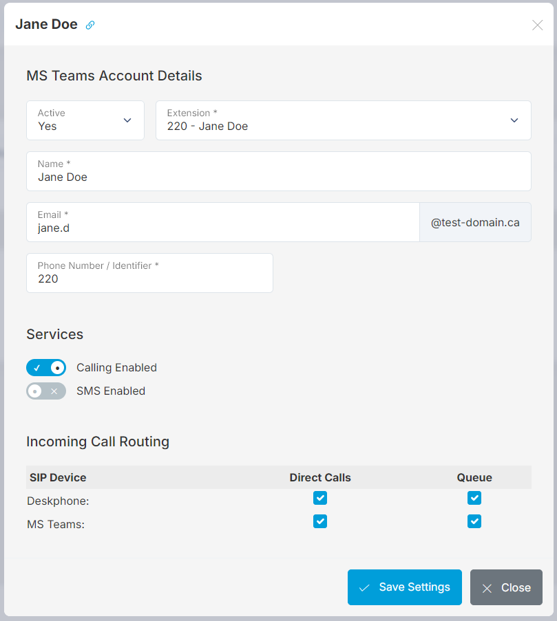 MS Teams Account Configuration