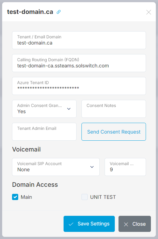 MS Teams Domain Configuration